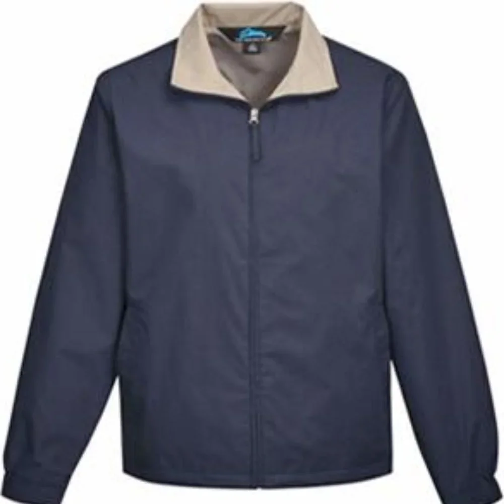 Tri-Mountain Navy Blue Tan Full‎ Zip Jacket Size XL